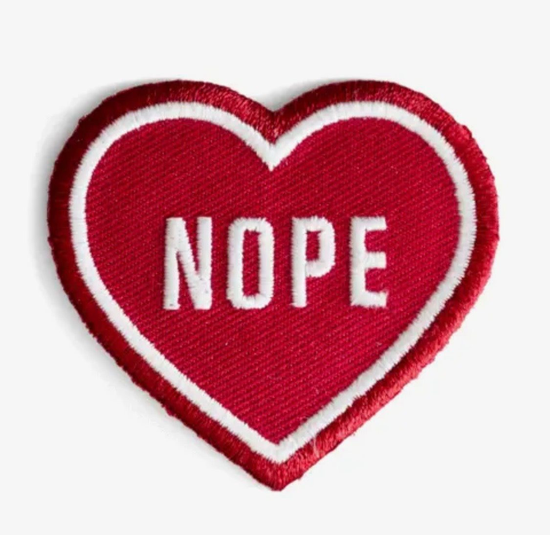 Nope Heart, iron on patch