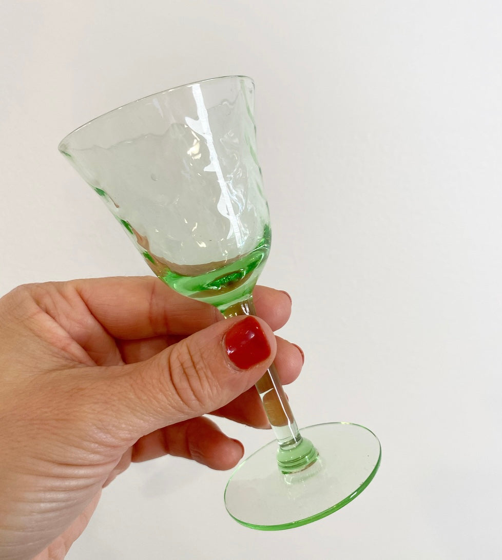 Vintage Green Depression Glass Sherry Glasses – Village