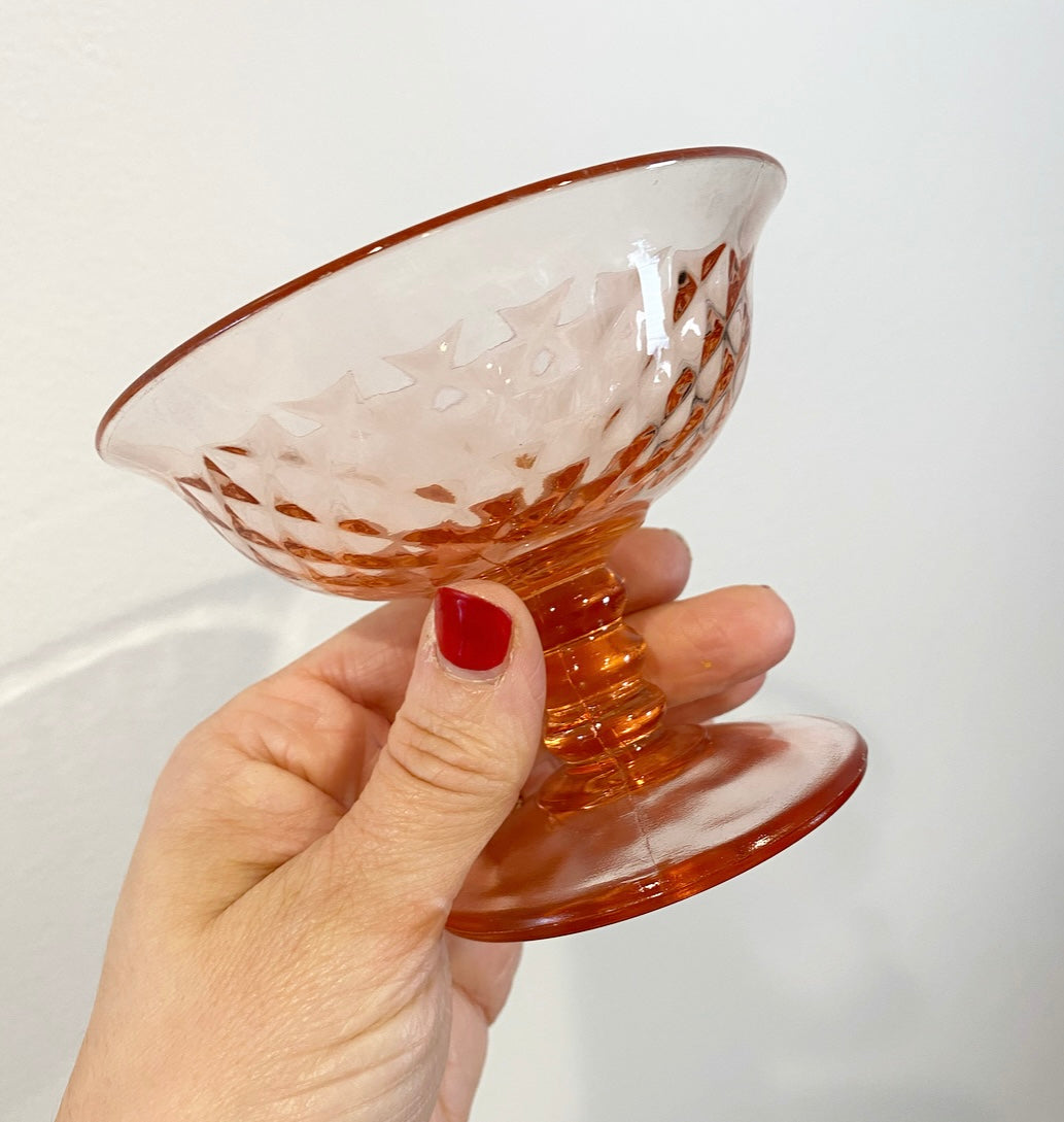 Vintage Textured Pink Depression Glasses