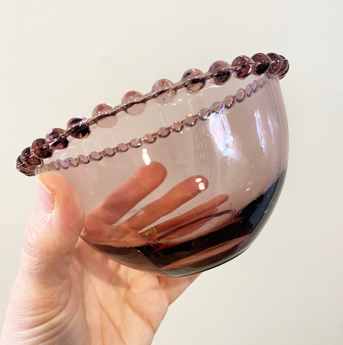 Vintage Plum Bubble Edge Bowls