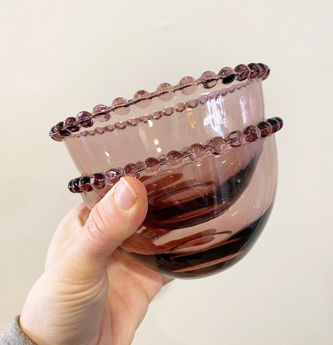Vintage Plum Bubble Edge Bowls