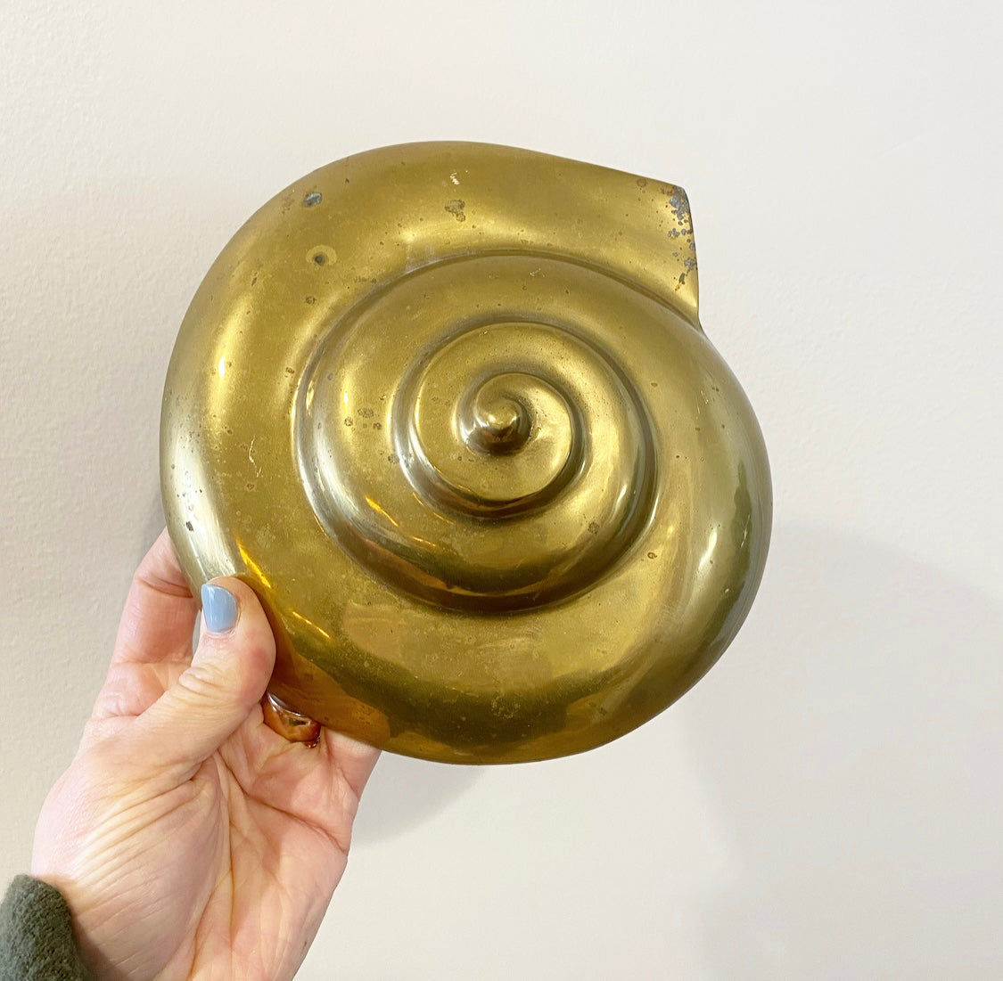 Vintage MCM Brass Shell Wall Hanging