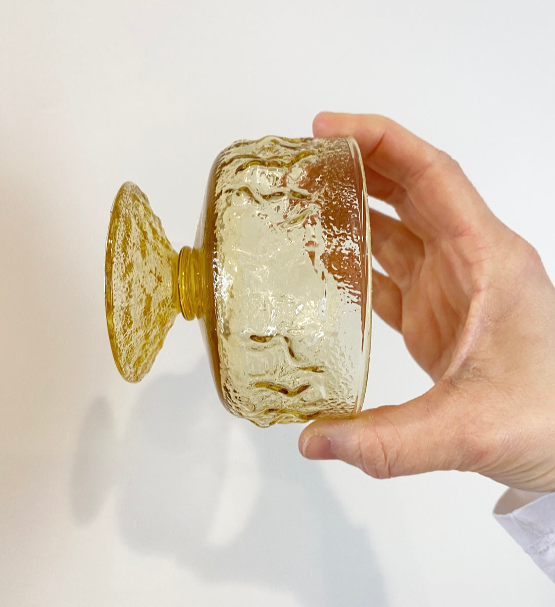 Vintage Sunny Yellow Textured Dessert Glasses