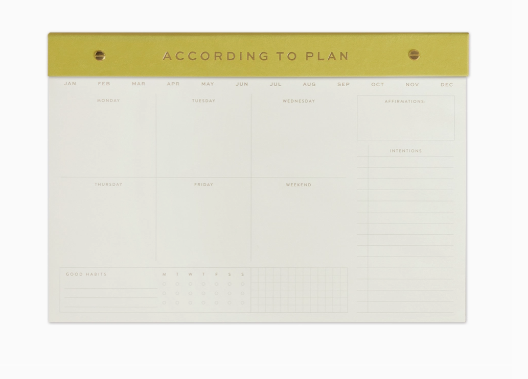 According to Plan- Weekly Calendar