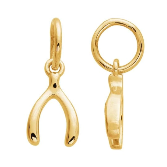 Wishbone Charm 14k solid gold