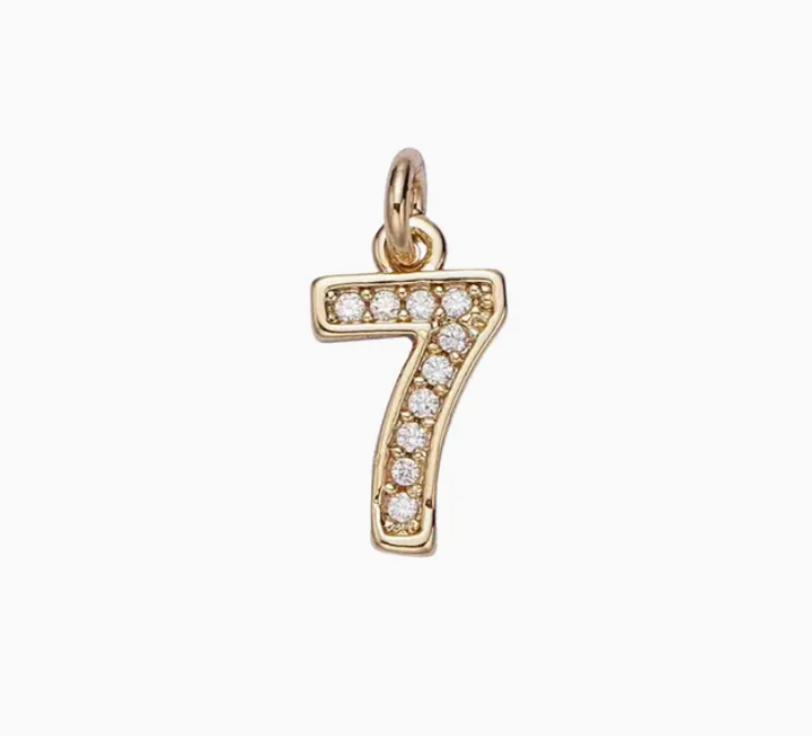 Lucky Number 7 Charm gold fill