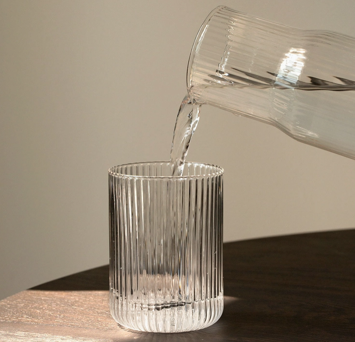 Ribbed Glass Carafe Set