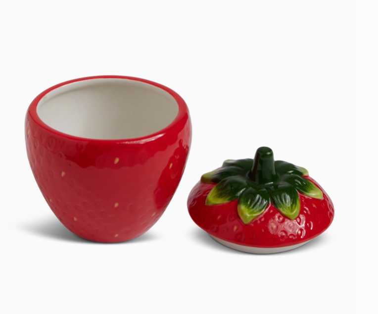 Ceramic Strawberry Sugar Bowl