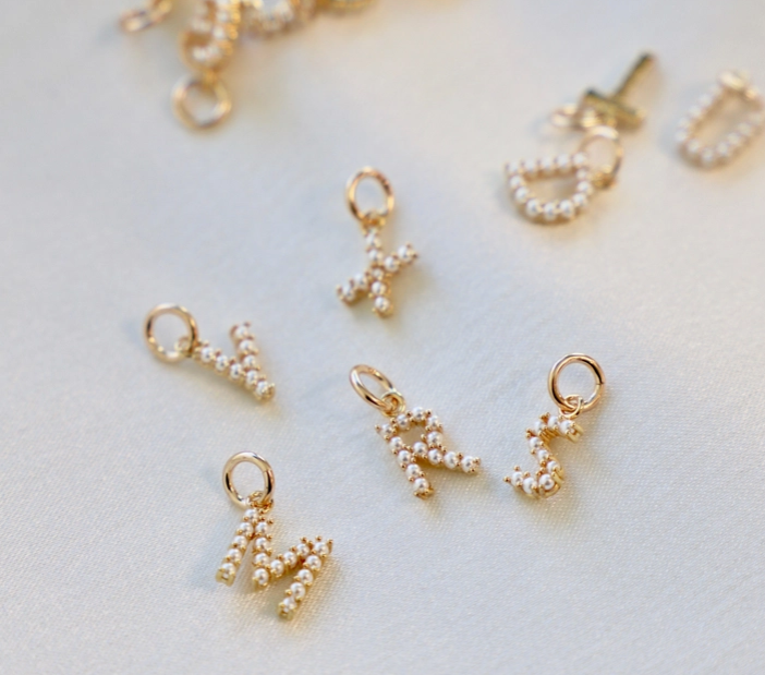 Pearl Initial Charm GOLD PLATED