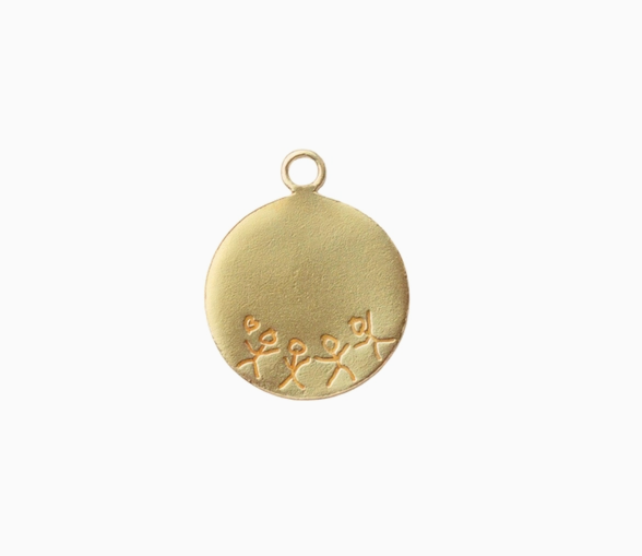 Family Unit Charm, gold vermeil