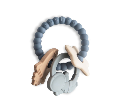 Mushie Teething Ring (blue/space)