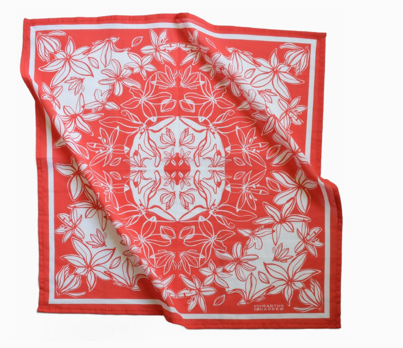 Bandana- Flower Bloom Red