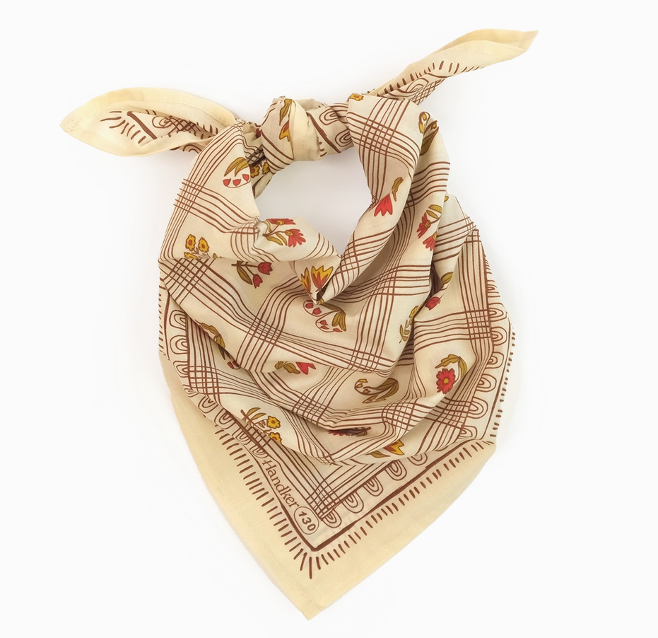 Bandana- Checked Flowers