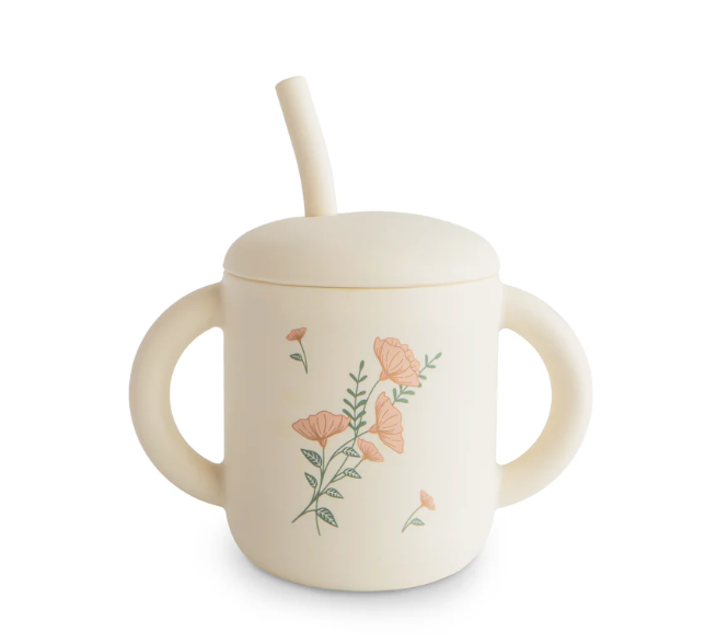 Mushie Silicone Cup w/ Straw