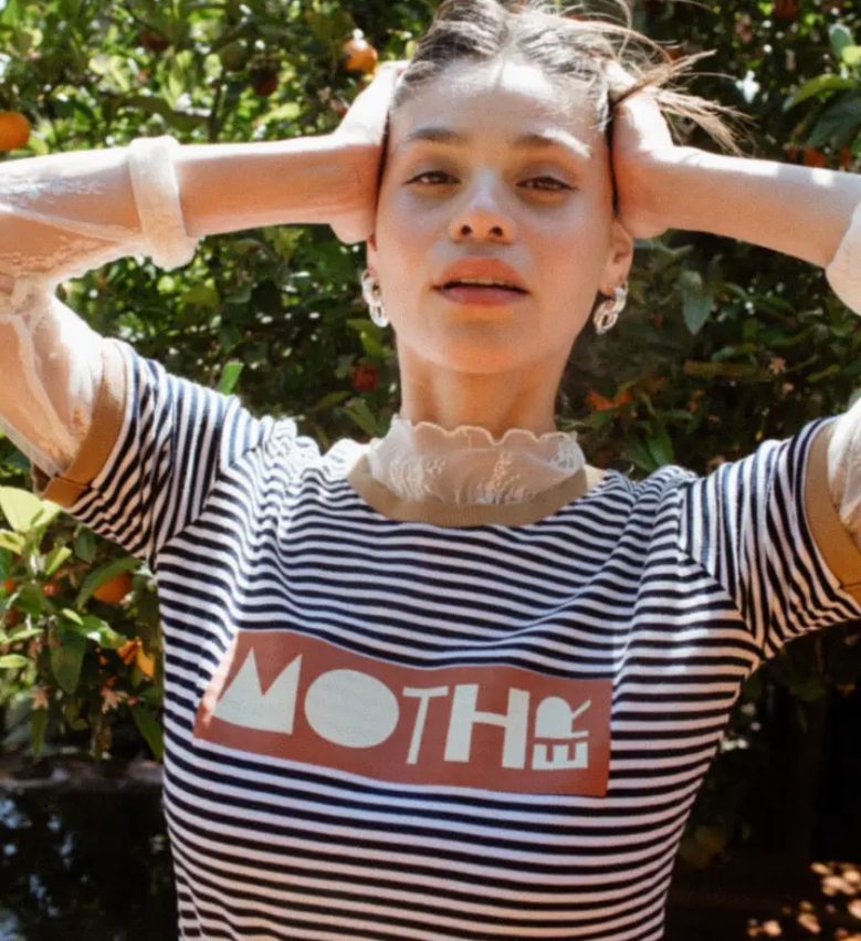 Mother Striped Ringer Tee