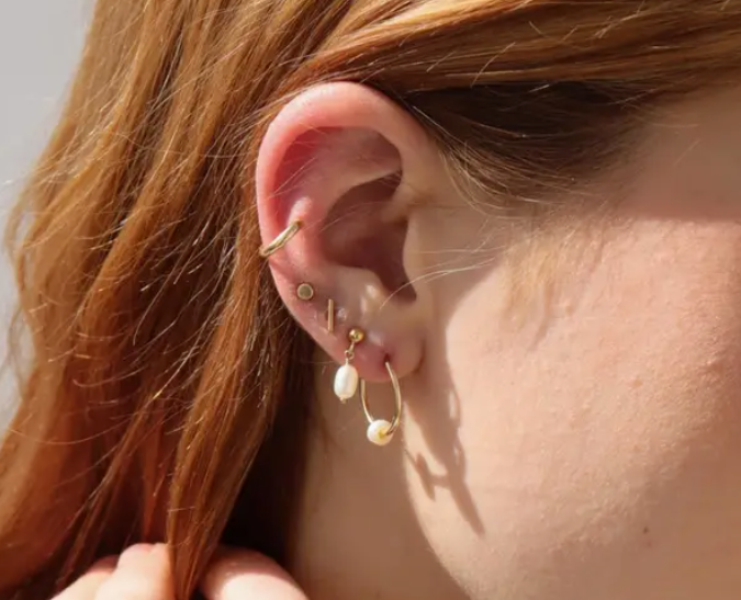 Pearl Hoops gold filled
