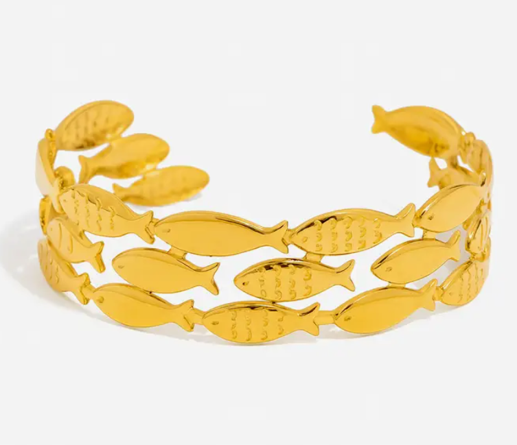 Sardine Triple Layer Cuff Bracelet