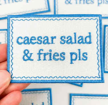 Caesar Salad & Fries Pls, iron on patch