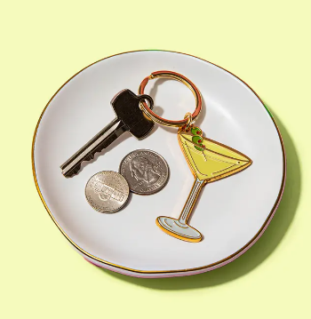 Martini Enamel Keychain
