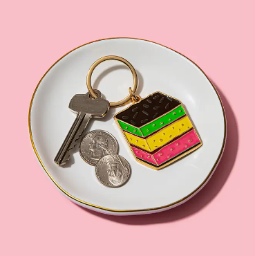 Rainbow Italian Cookie Keychain