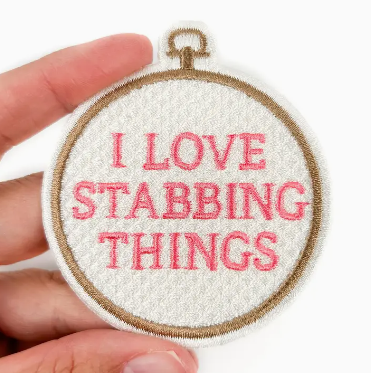 I Love Stabbing Things, iron on patch