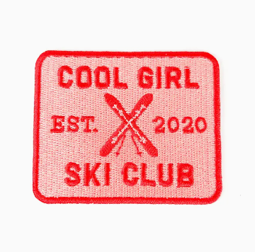 Cool Girl Ski Club, iron on patch