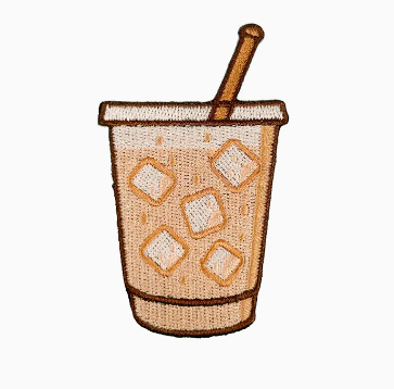 Iced Coffee, iron on patch