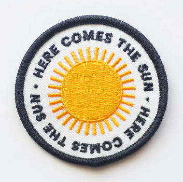 Here Comes The Sun, iron on patch
