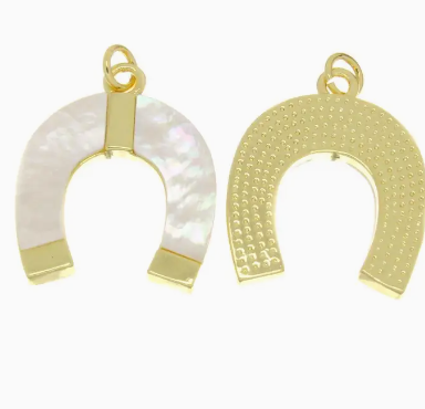 Mother of Pearl Horseshoe Charm