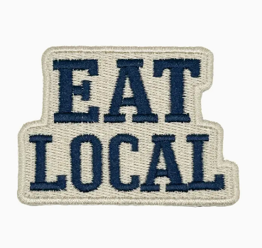Eat Local, iron on patch