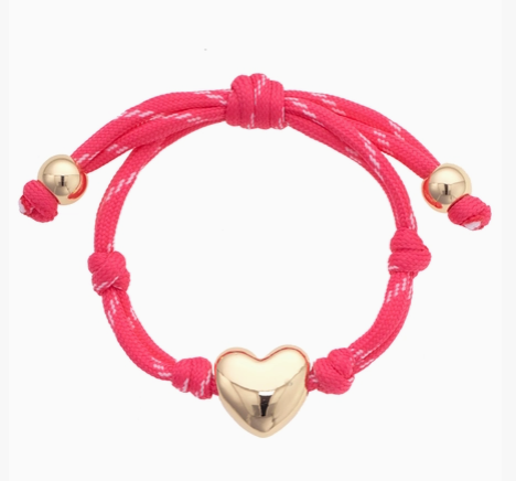 Puffy Heart Cord Bracelet