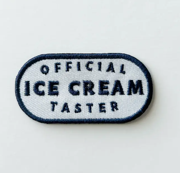 Official Ice Cream Taster, iron on patch