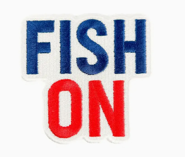 Fish On, iron on patch