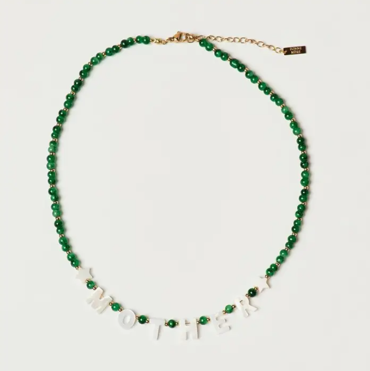 Mother Gemstone Necklace- Green