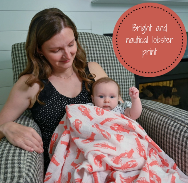 Baby Muslin Swaddle Blanket Lobsters