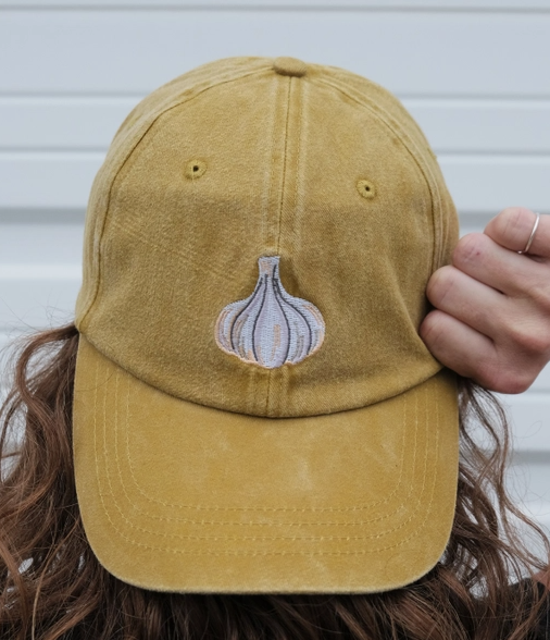 Embroidered Garlic Clove Hat