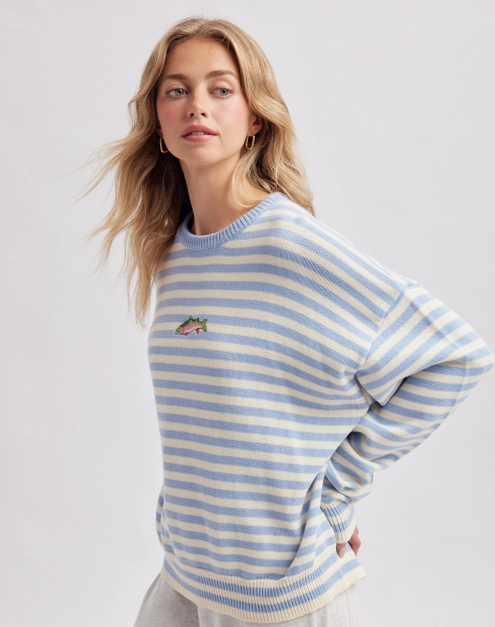 Striped Cotton Fish Sweater
