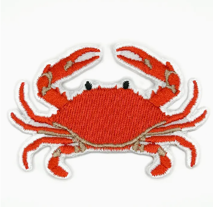 Crab, iron on patch