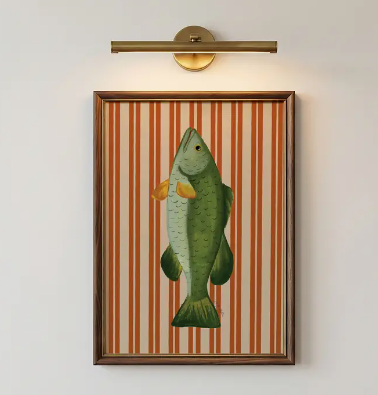Red Striped Fish Print
