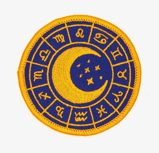Zodiac Wheel, iron on patch