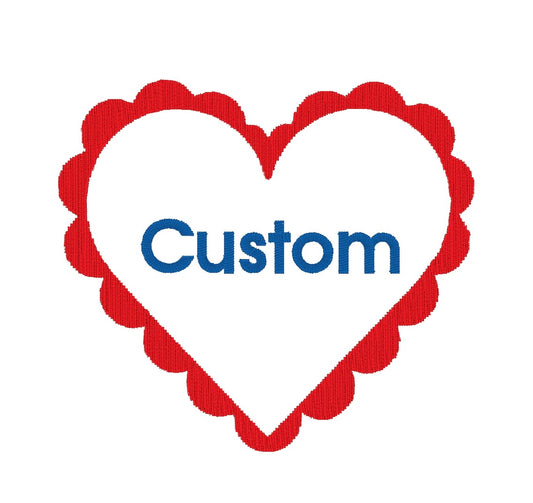 Custom Valentine Heart Embroidery