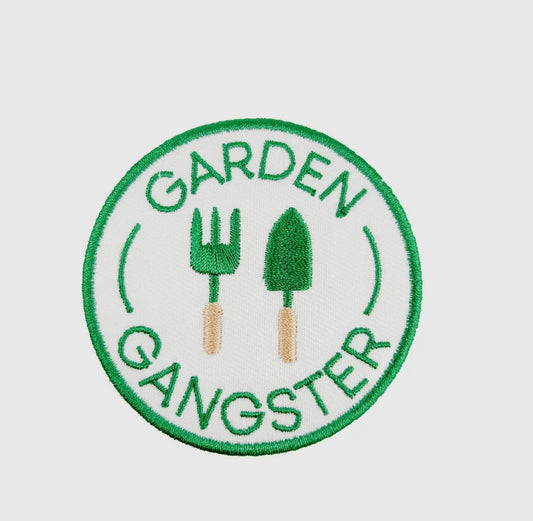 Garden Gangster, iron on patch