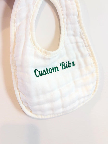 Custom Embroidered Cotton Bibs