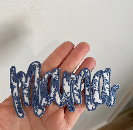 Floral Mama, iron on patch