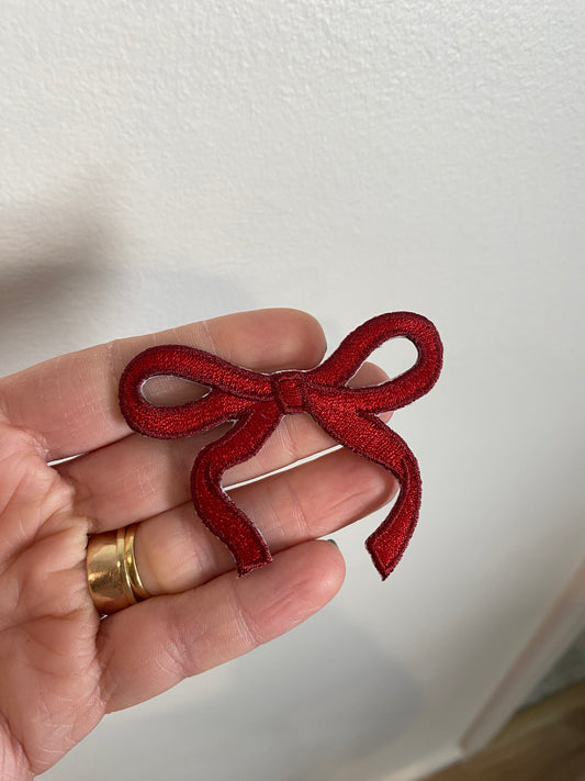 Red Bow, iron on patch