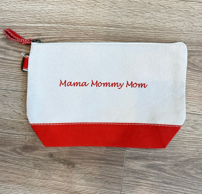 Canvas Mama Mommy Mom Zip Pouch