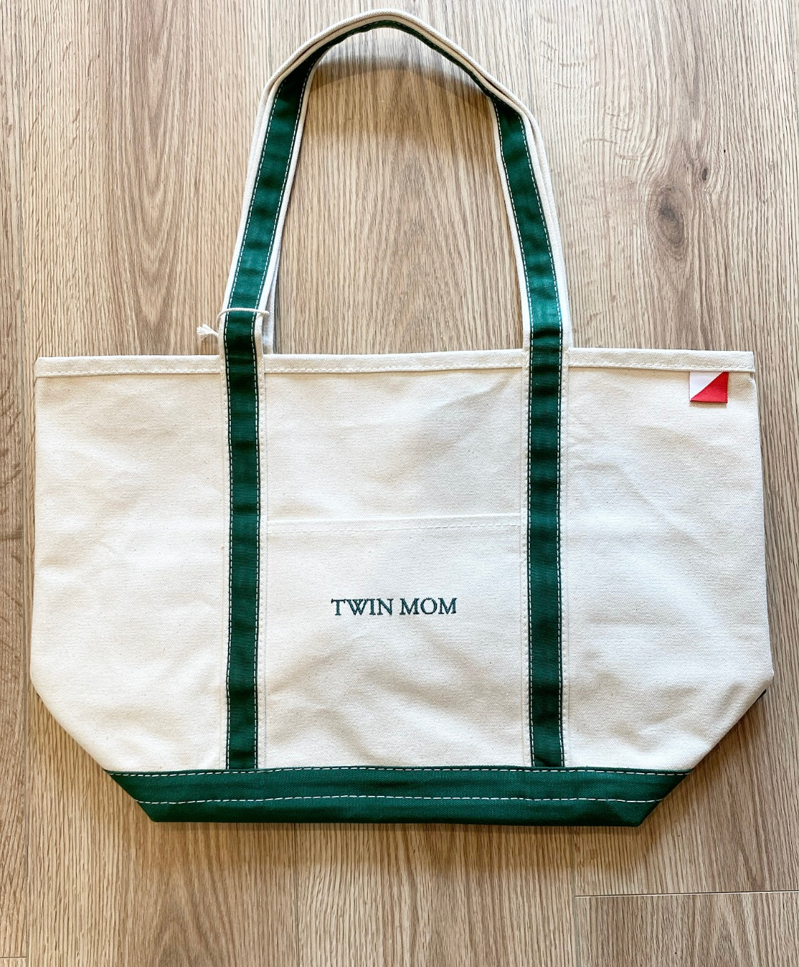 Canvas Twin Mom Tote green