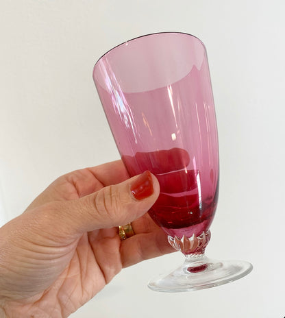 Vintage Magenta Coupe Cocktail Glass