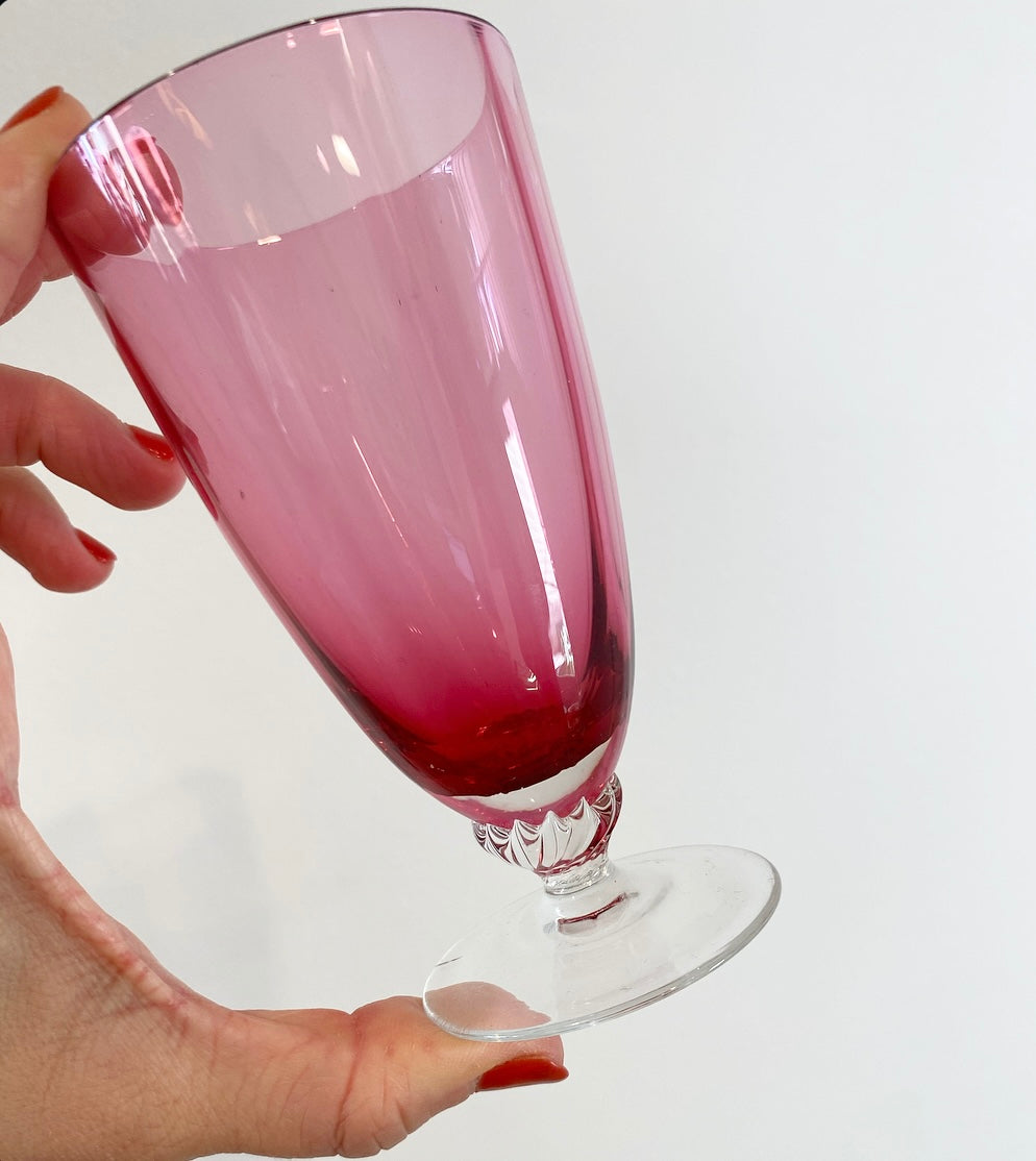 Vintage Magenta Coupe Cocktail Glass