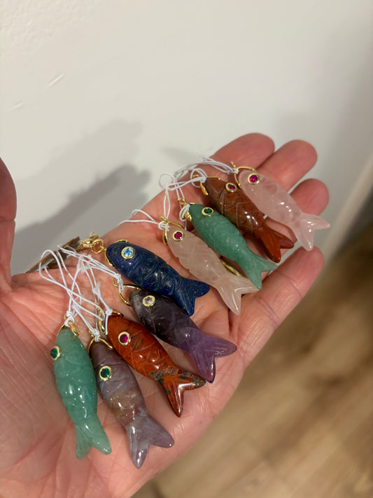 Gemstone Fish Charms